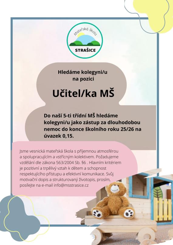 Nabídka pozice učitel/ka